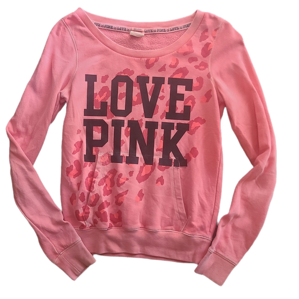 PINK VICTORIA SECRET LOVE PINK SWEATER SIZE EXTRA SMALL